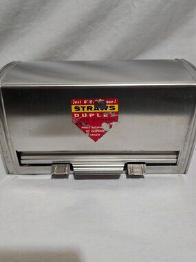 Vtg DUPLEX SS Straw Dispenser JUMBO STRAWS